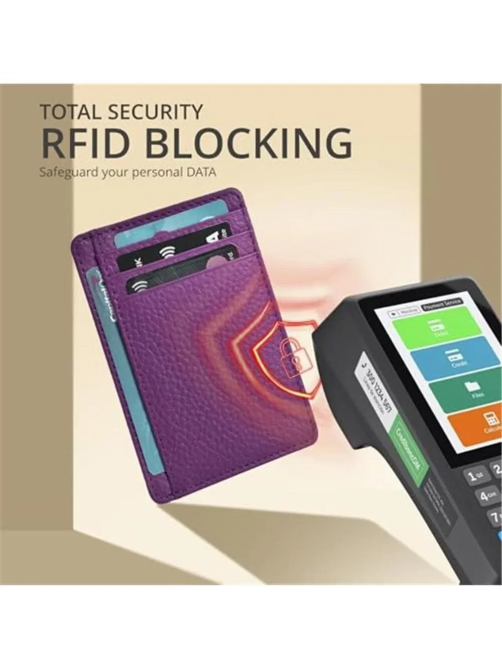 Genuine Leather RFID Slim Wallet Card Holder Minimalist Front Pocket Wallet
